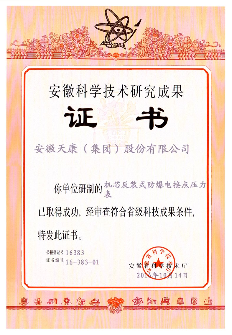 機芯反裝式防爆接點壓力表