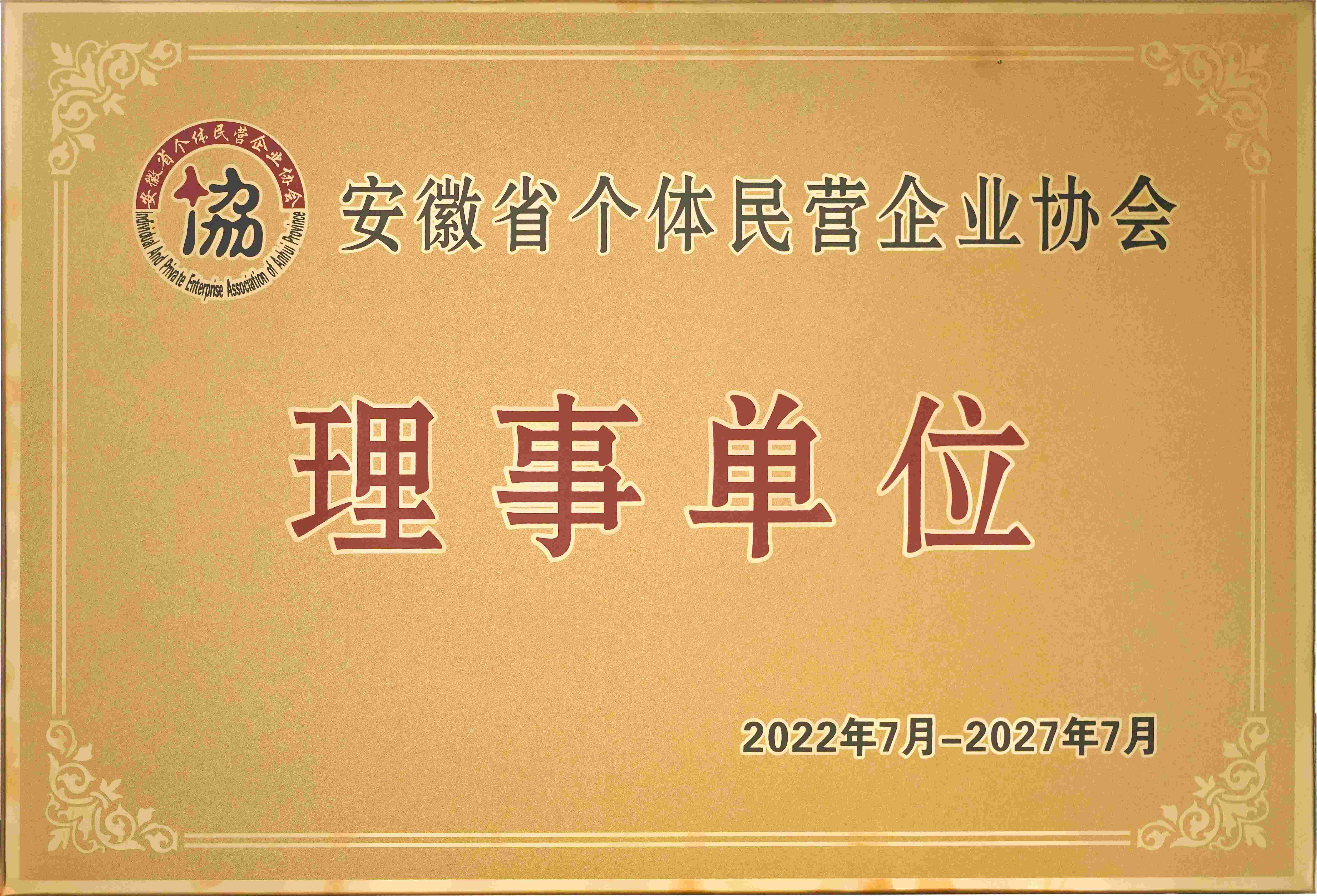 2022-2027年安徽省個(gè)體民營(yíng)企業(yè)協(xié)會(huì)理事單位