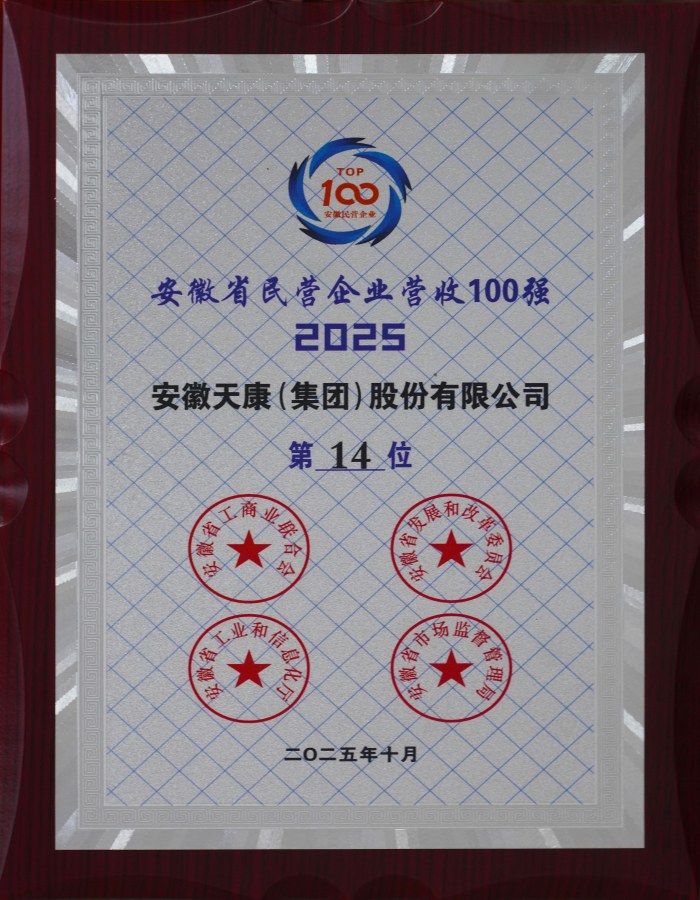 2025安徽省民營企業(yè)營收100強第十四